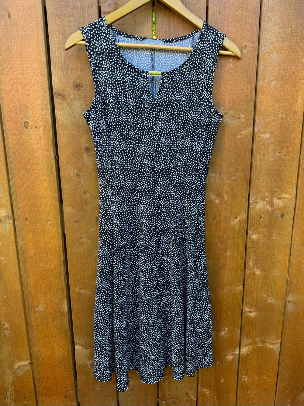 SEARS Black Dress with White Dot Print - Sleeveless Midi